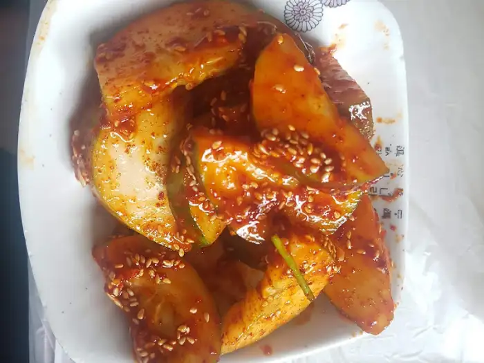 양념된 도라지 무침 클로즈업