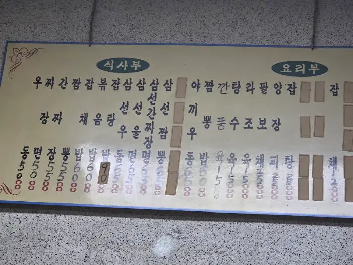 메뉴판