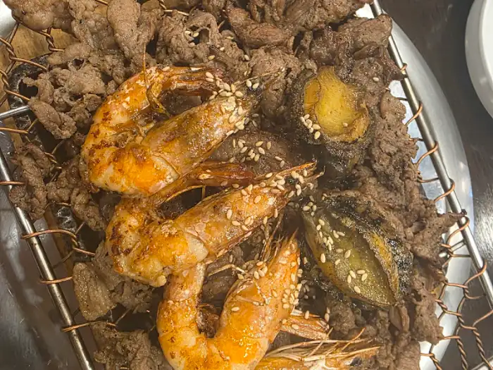 새우, 전복, 불고기 구이