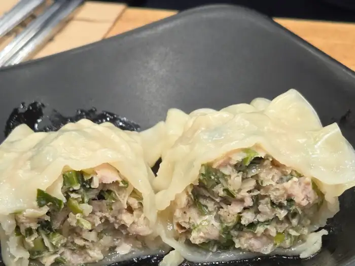 수제 만두 단면