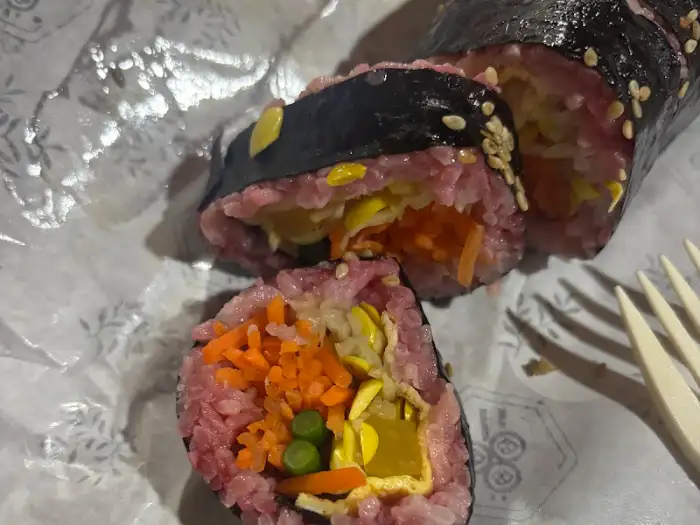 김밥 단면 디테일 샷
