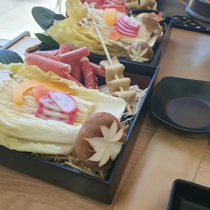샤브샤브 재료 플레이팅