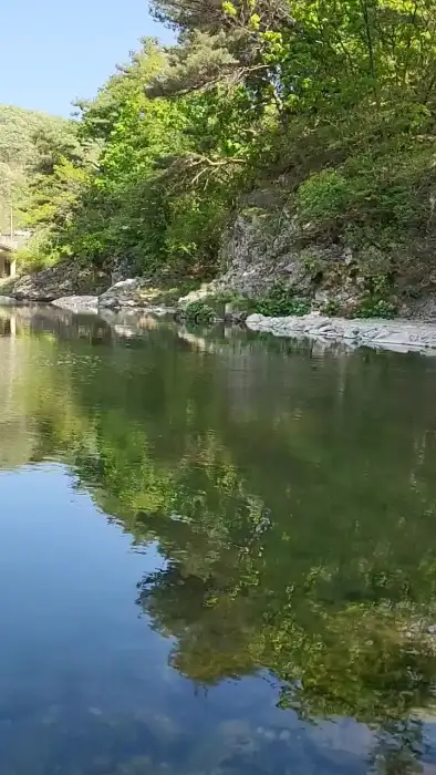 카페 앞 계곡 풍경