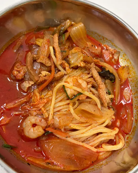 짬뽕 면발 클로즈업