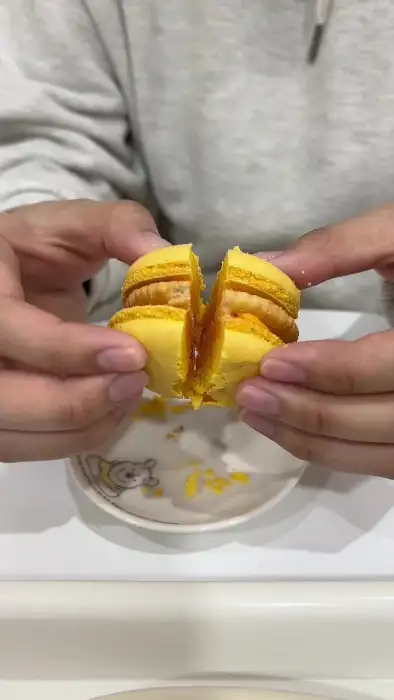 마카롱을 반으로 자른 모습