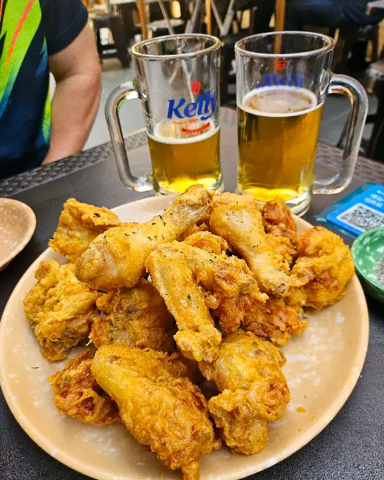 마늘통닭과 맥주