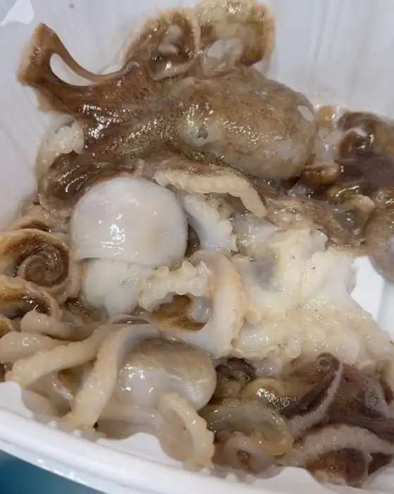 손질된 산낙지 요리