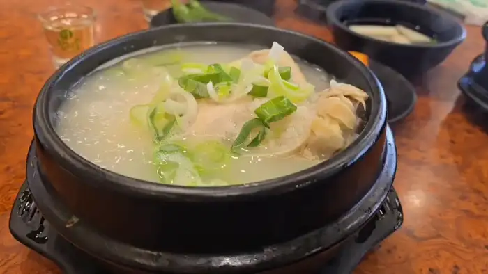 김이 모락모락 나는 삼계탕 한 그릇
