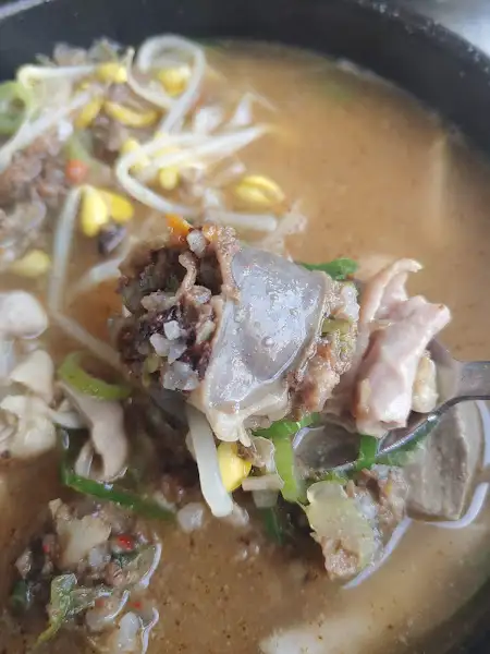 황룡장 된장국밥 재료