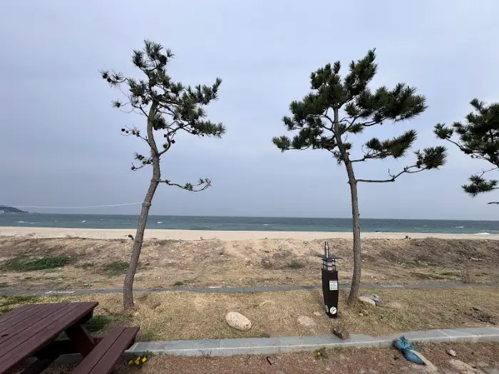 캠핑장 사이트와 바다가 보이는 또 다른 각도의 풍경