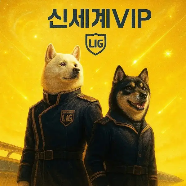 두 마리의 개 캐릭터