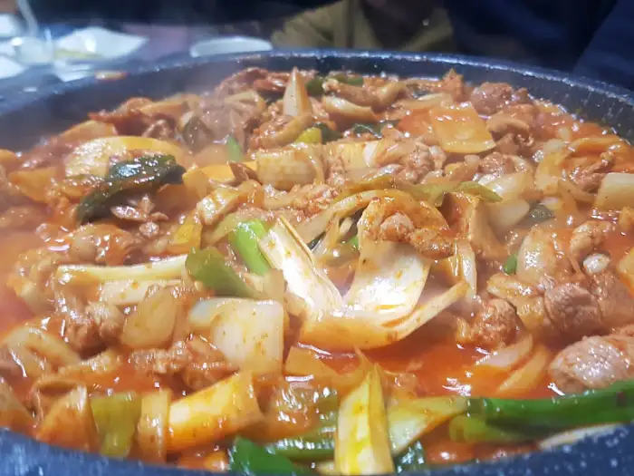 오리 로스 조리 모습