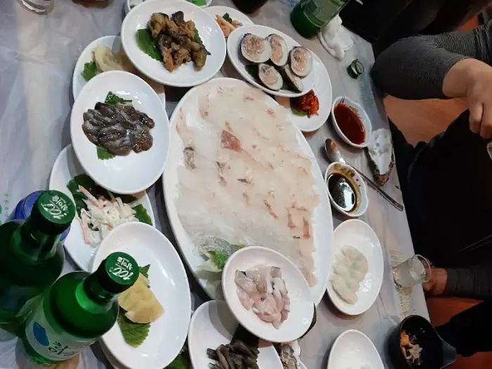 테이블 위 회접시