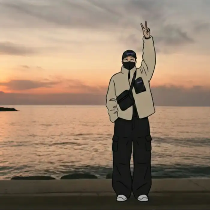 소금빵과 음료 사진