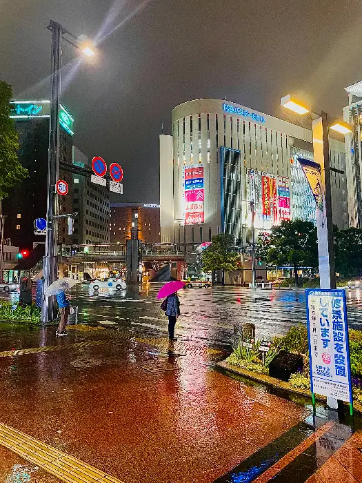 도심의 밤거리 풍경