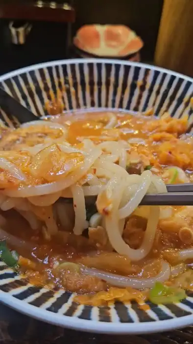 우동 면발 확대